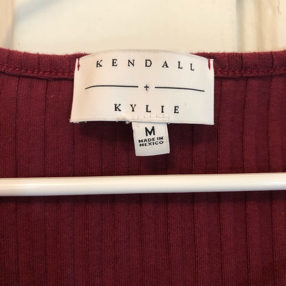 Kendall & Kylie ribbed maroon dress, long-sleeve - Picture 4 of 4